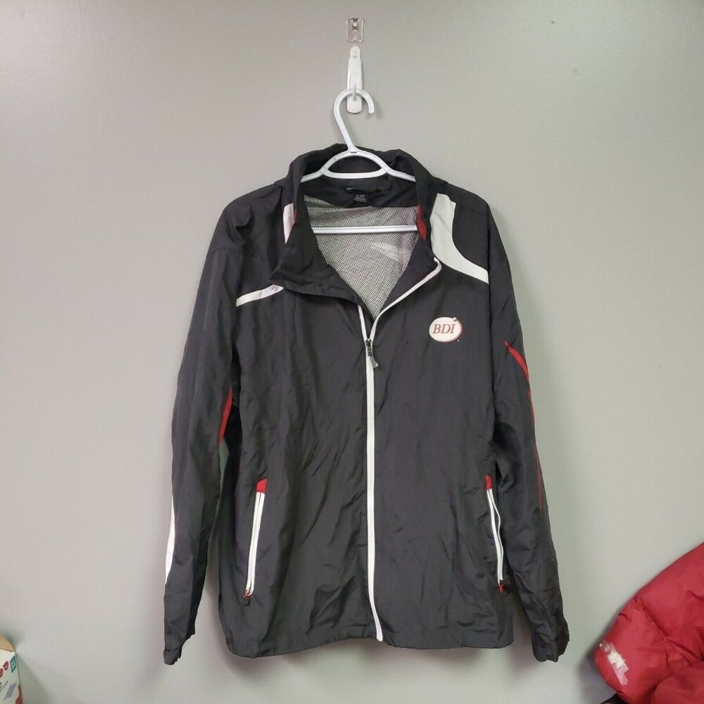 North End Windbreaker Hooded Jacket Mens Size 2XL XXL Black‎  Nylon Zip Up